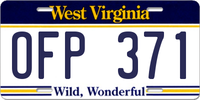 WV license plate OFP371