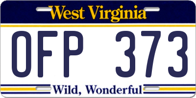 WV license plate OFP373