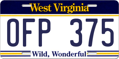 WV license plate OFP375