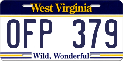 WV license plate OFP379