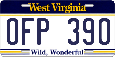 WV license plate OFP390