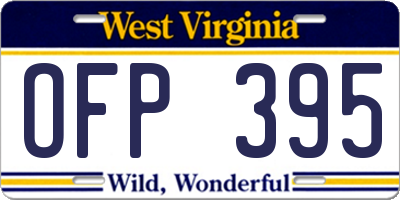 WV license plate OFP395