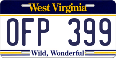 WV license plate OFP399