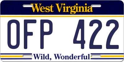 WV license plate OFP422