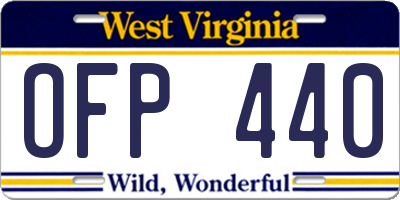 WV license plate OFP440