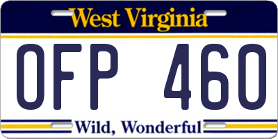 WV license plate OFP460