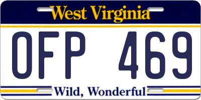 WV license plate OFP469