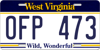 WV license plate OFP473