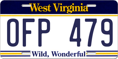 WV license plate OFP479