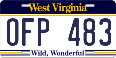 WV license plate OFP483
