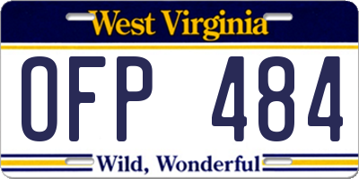 WV license plate OFP484
