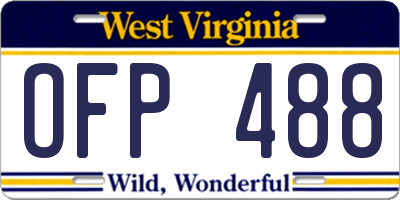 WV license plate OFP488