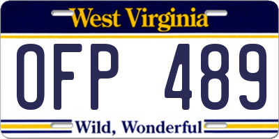 WV license plate OFP489