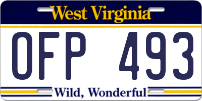 WV license plate OFP493