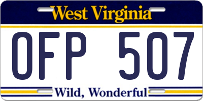 WV license plate OFP507