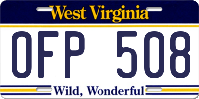 WV license plate OFP508