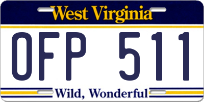 WV license plate OFP511
