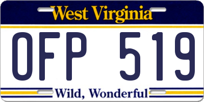 WV license plate OFP519