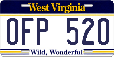 WV license plate OFP520
