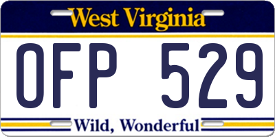 WV license plate OFP529