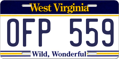 WV license plate OFP559