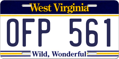 WV license plate OFP561