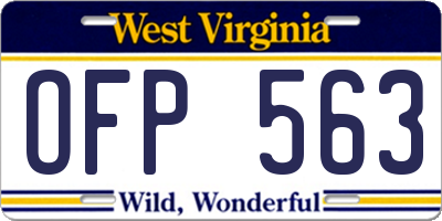 WV license plate OFP563