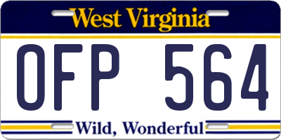 WV license plate OFP564