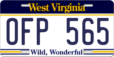 WV license plate OFP565