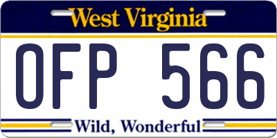WV license plate OFP566
