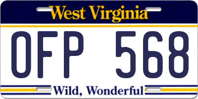 WV license plate OFP568