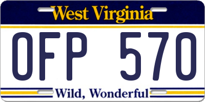WV license plate OFP570