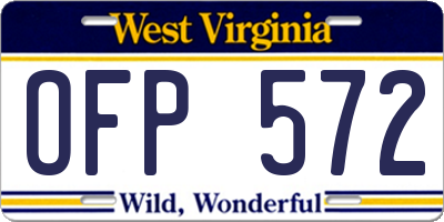 WV license plate OFP572