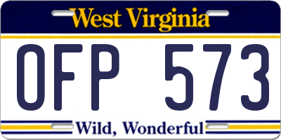 WV license plate OFP573