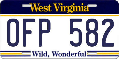 WV license plate OFP582