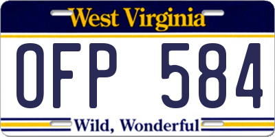 WV license plate OFP584