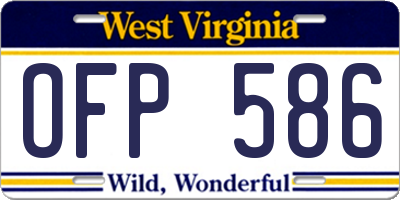 WV license plate OFP586