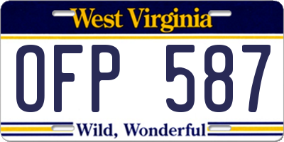 WV license plate OFP587