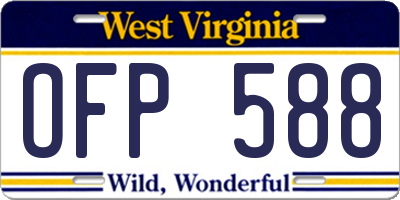 WV license plate OFP588