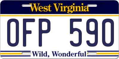 WV license plate OFP590