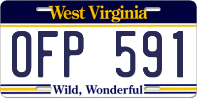 WV license plate OFP591
