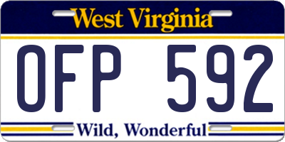 WV license plate OFP592