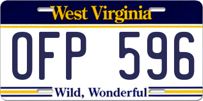 WV license plate OFP596