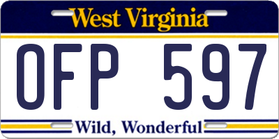 WV license plate OFP597