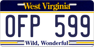 WV license plate OFP599