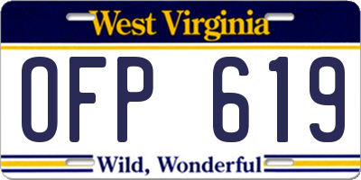 WV license plate OFP619