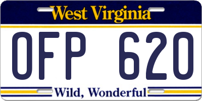 WV license plate OFP620