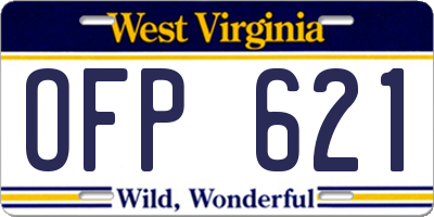 WV license plate OFP621