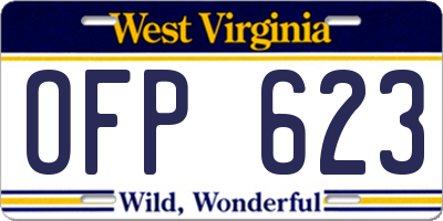 WV license plate OFP623