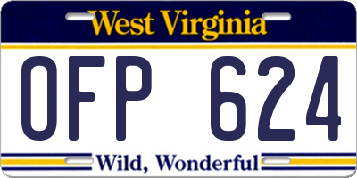 WV license plate OFP624